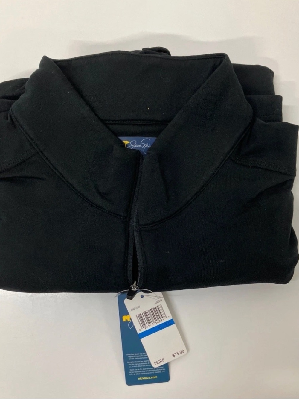 Jack Nicklaus Black Crewneck quarter zip Sweatshirt - XL NWT